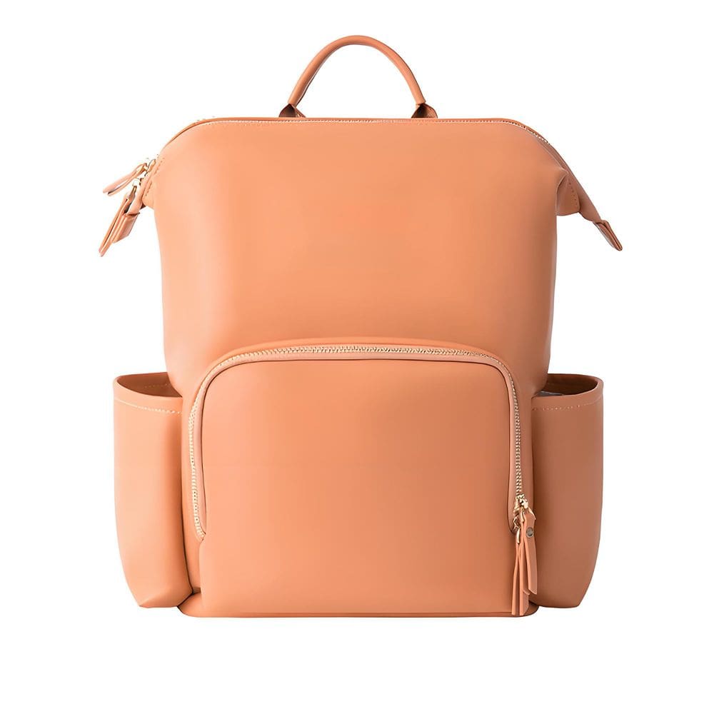 Mochila para fraldas HolaJia Faux Leather 35L impermeável laranja