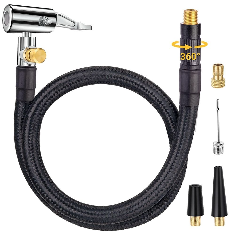 Adaptador de mangueira infladora de pneus LUMITECO com extremidade giratória de 360° de 55 cm