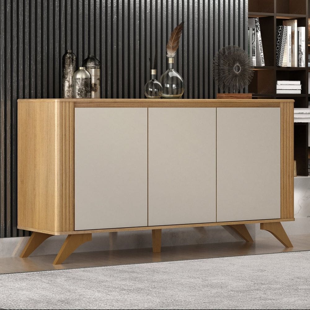 Buffet 3 Portas 2 Prateleira Pampulha Cinamomo/Off White