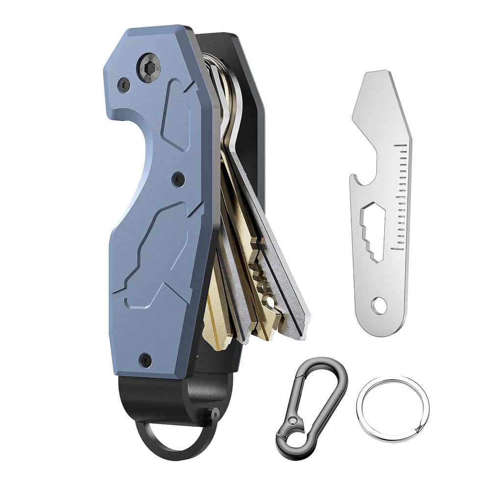 Organizador de chaves QEG Keyholder Chaveiro compacto de metal azul