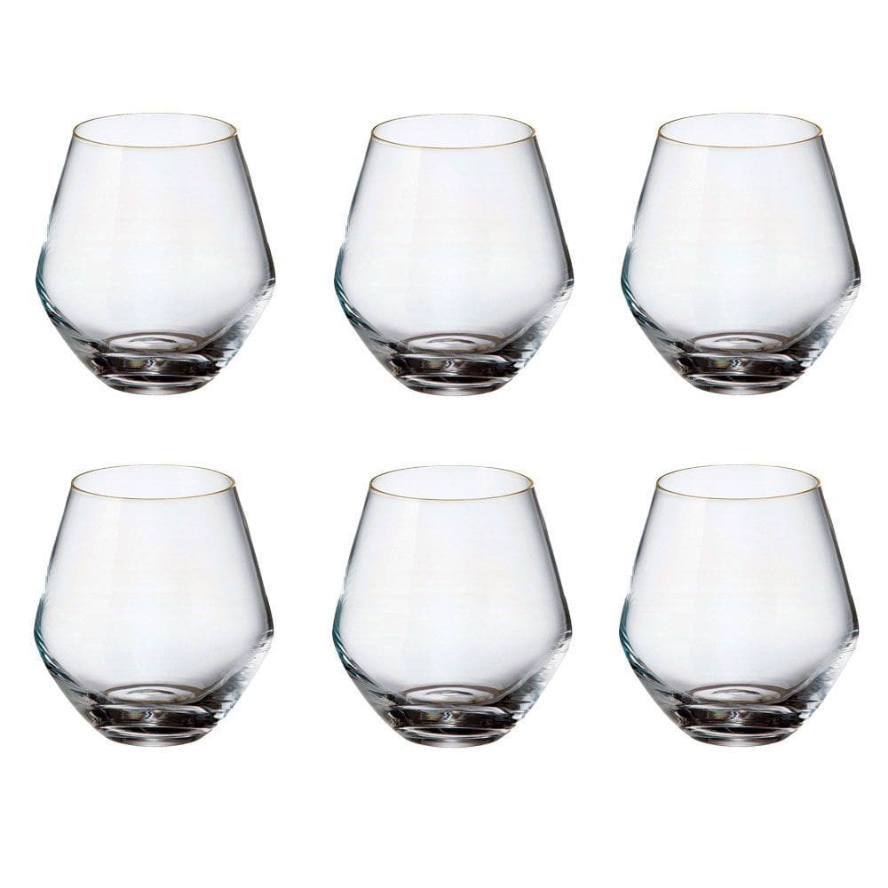 Jogo de 6 Copos para Whisky em Cristal 500ml