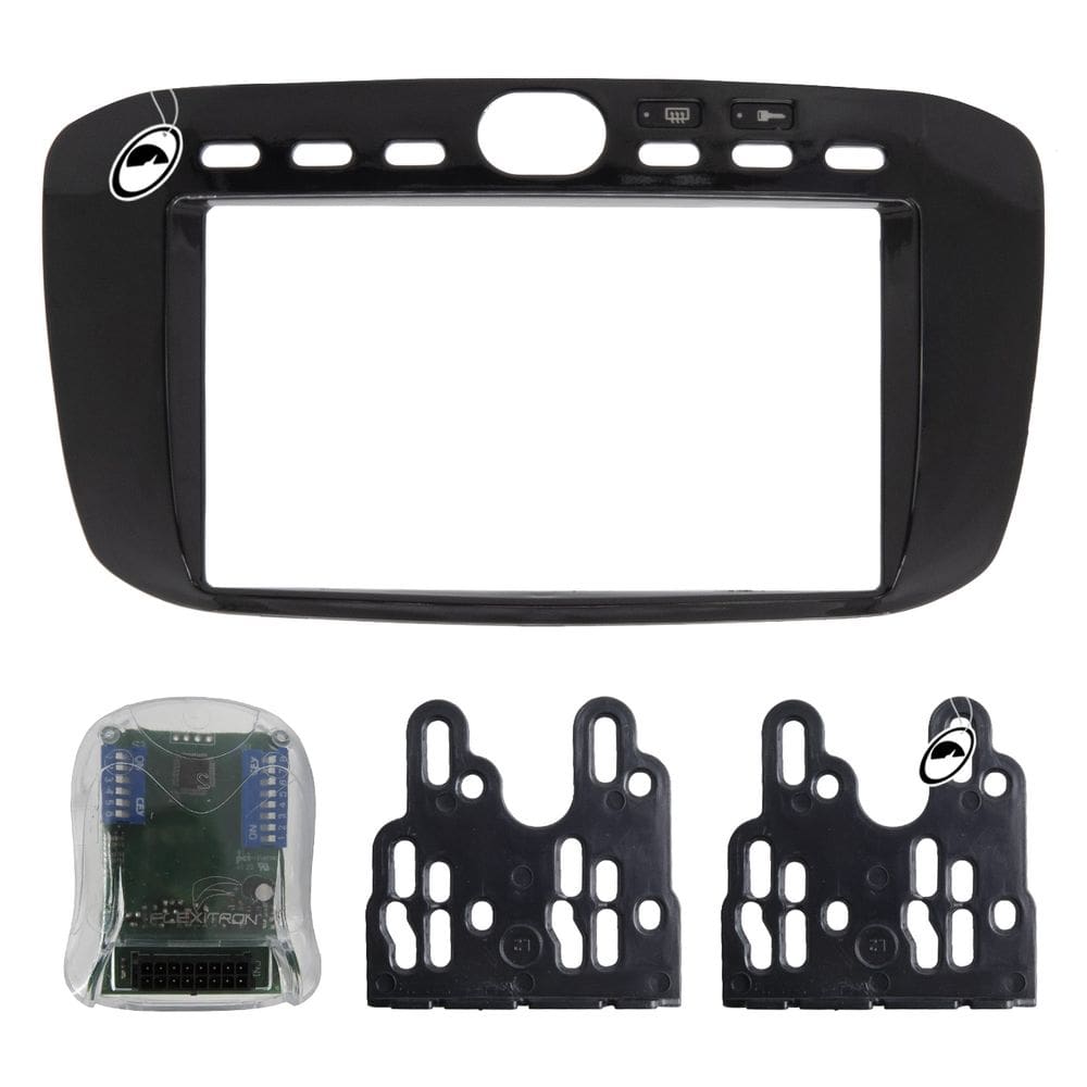 Moldura de Painel 2 Din Fiat Punto 2012 2013 2014 2015 2016 Linea 2016 2017 + Interface Comando de Volante