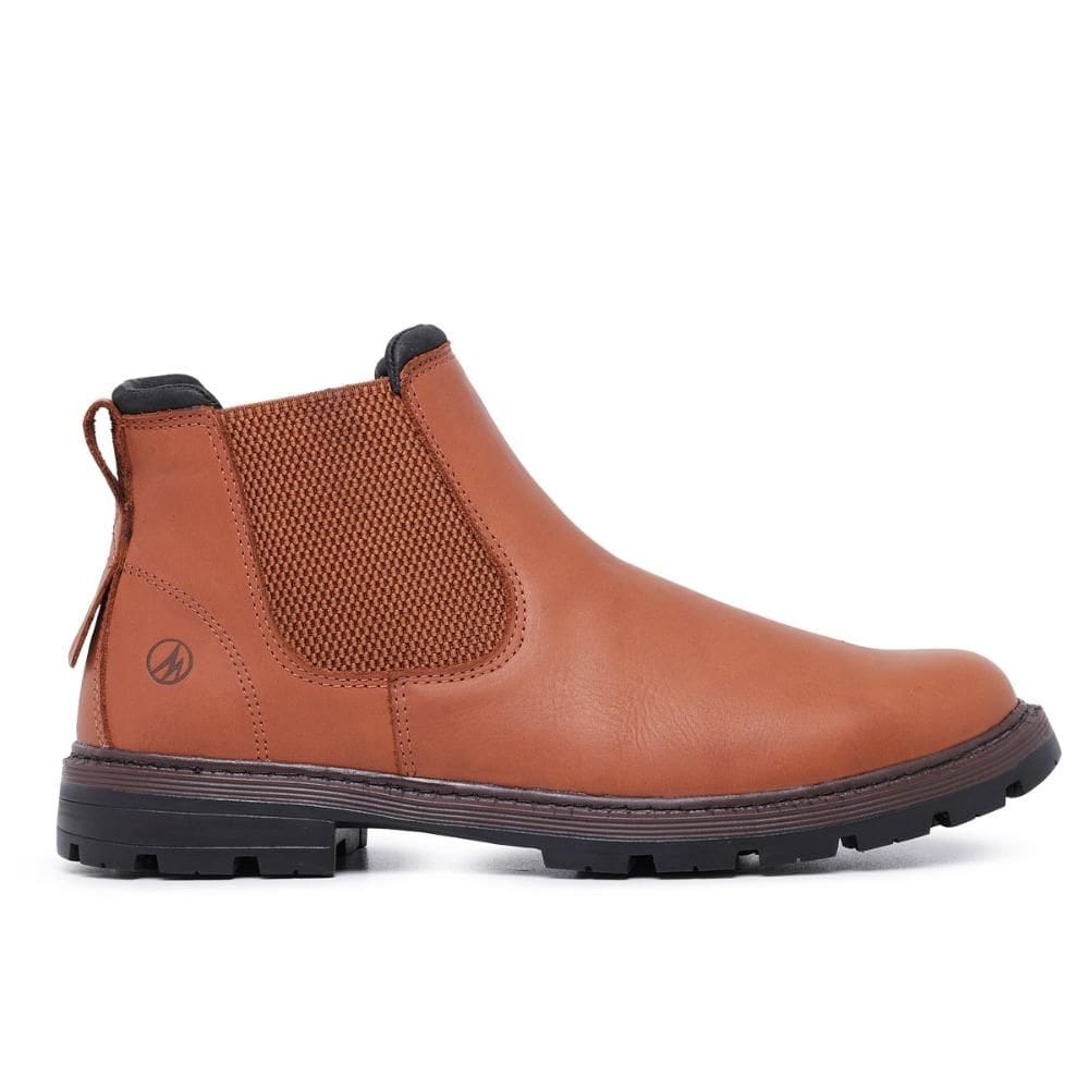 Bota Botina Masculina Couro Confortável Resistente