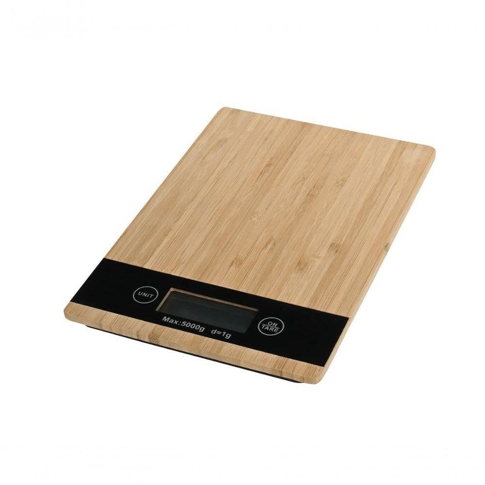 Balança Digital De Cozinha Bambu 23 Cm Mimo Style Bz22248