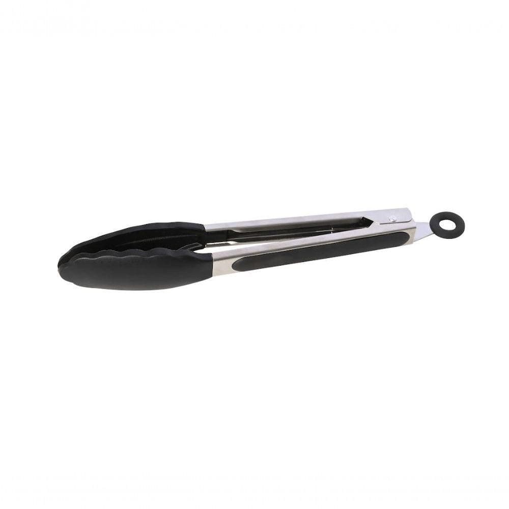Jogo 2 Pegadores Salada Inox Silicone Preto 27,5cm Mimo Style