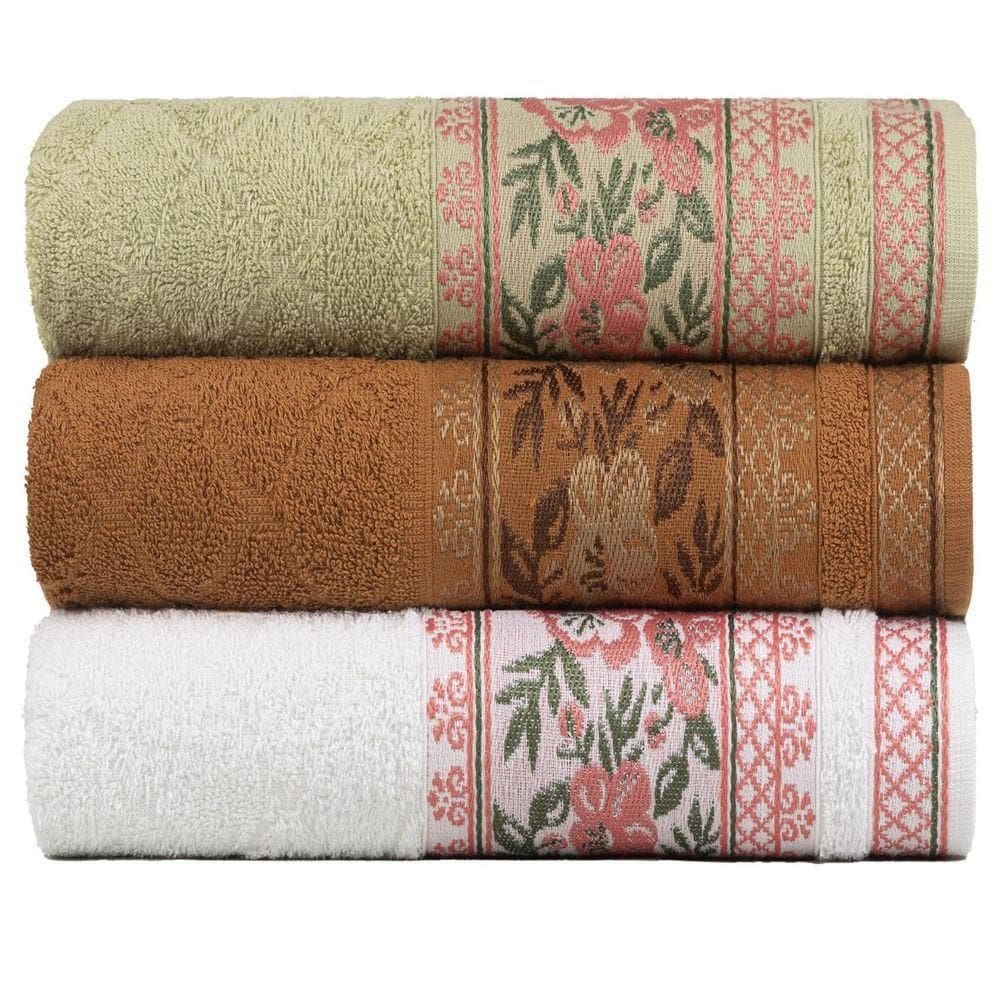 Kit 3 Toalhas De Rosto Fio Penteado Jacquard - 50x70cm - Nice - Kit 5