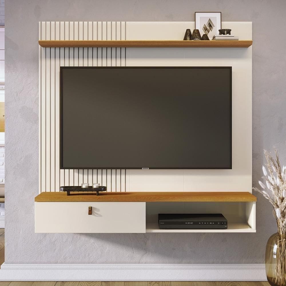Painel Bancada Suspensa 1 Porta Tvs Até 55 Polegadas íris - Cinamomo-off White