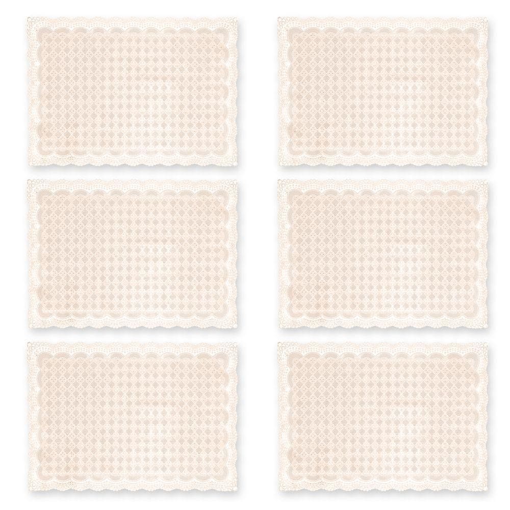 Toalha De Geladeira Pvc Rendado Kit 04 Peças Balão Bege Fl1522