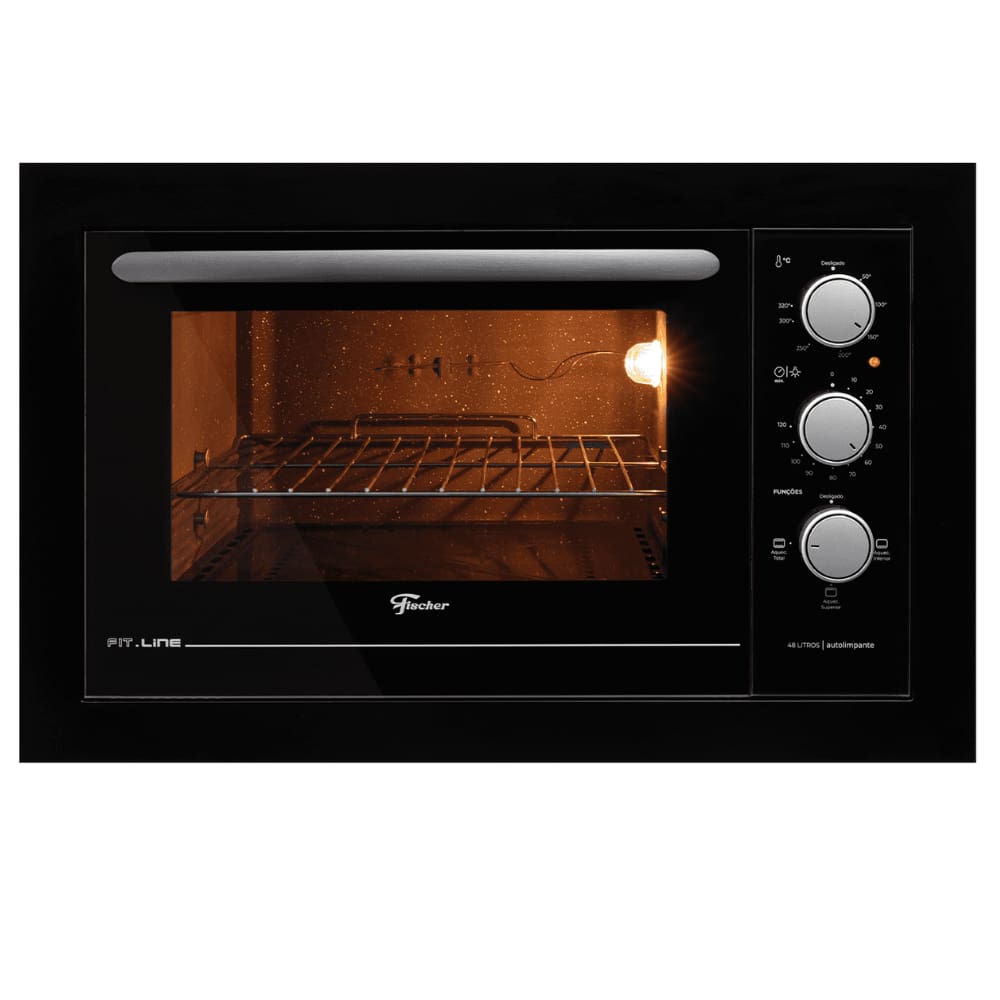 Forno Elétrico Fischer Fit Line Embutir 48l Preto