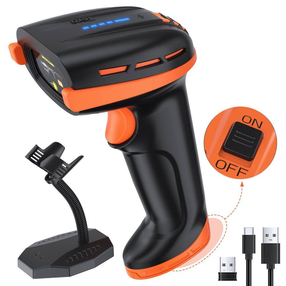 Leitor de código de barras Tera Pro D6100 1D 2D QR Bluetooth USB com fio