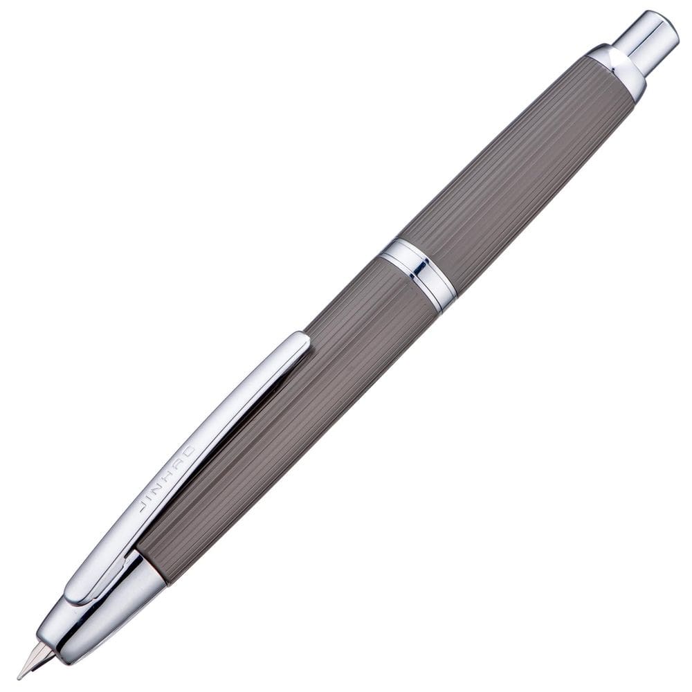 Caneta-tinteiro Jinhao 10, sem tampa, cinza mate escovado com caixa