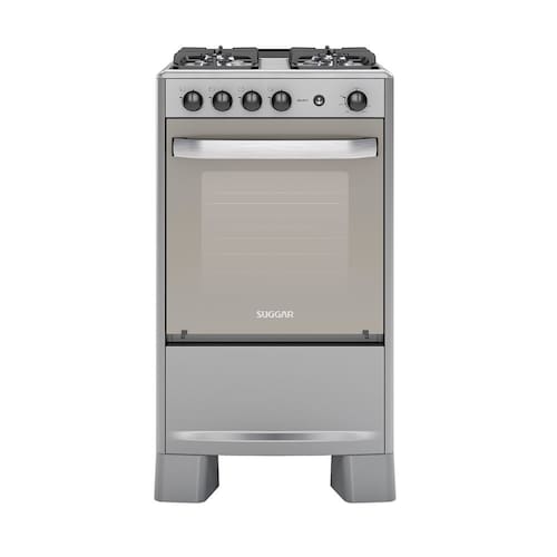 imagem-Fogão Select Suggar Prata Mesa Inox 4 Queimadores FGISL410PRIX Bivolt - Fogão de Piso 4 Bocas Bivolt