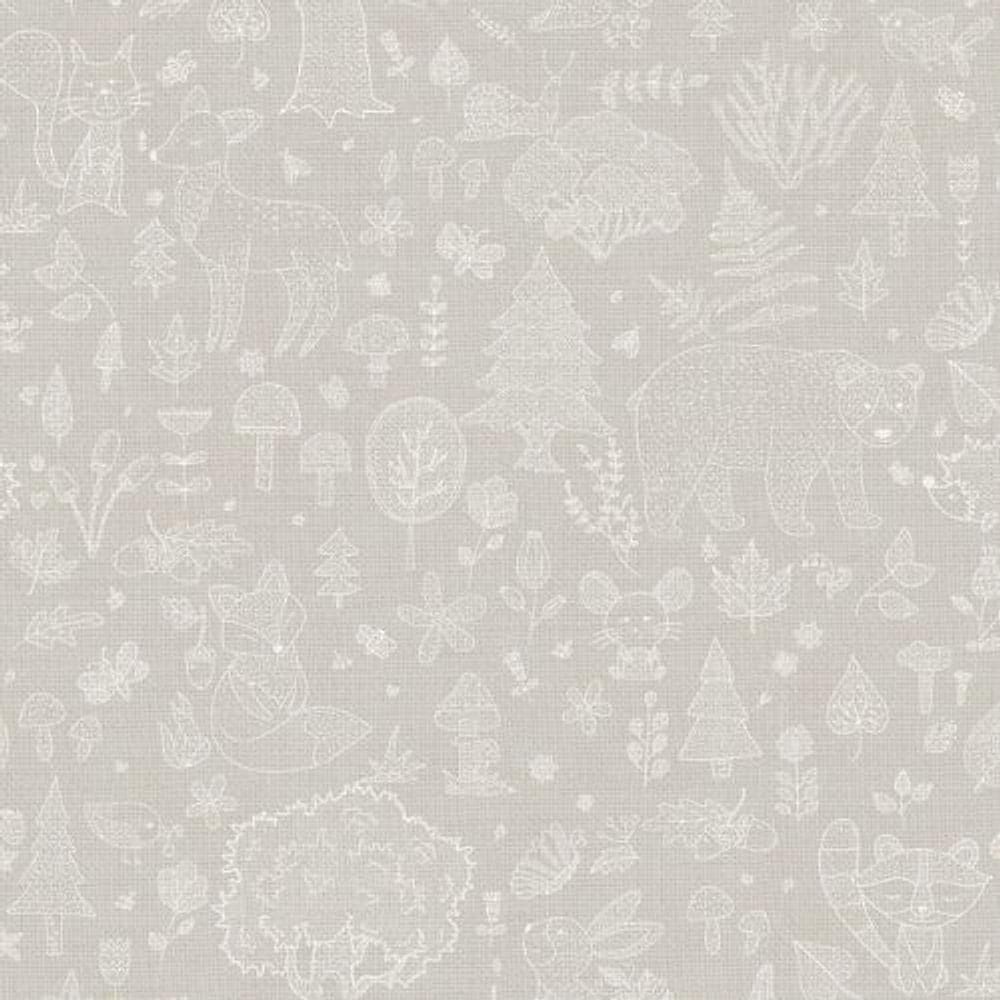 Papel De Parede Happy Infantil Bege 14807