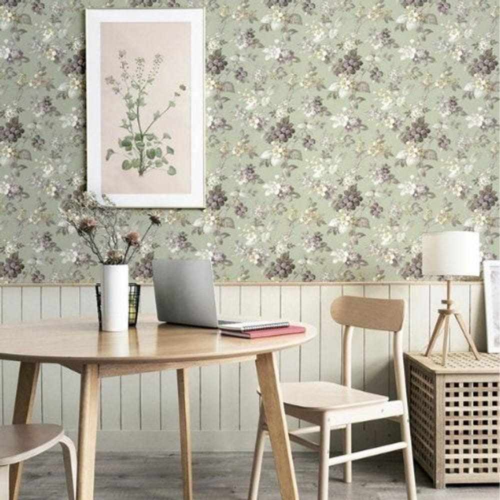 Papel De Parede Happy Floral Verde 12305