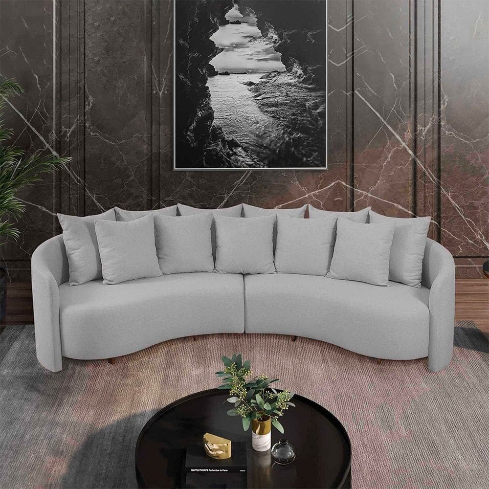 Sofa 4 Lugares Organico Amendoa 288cm Cinza