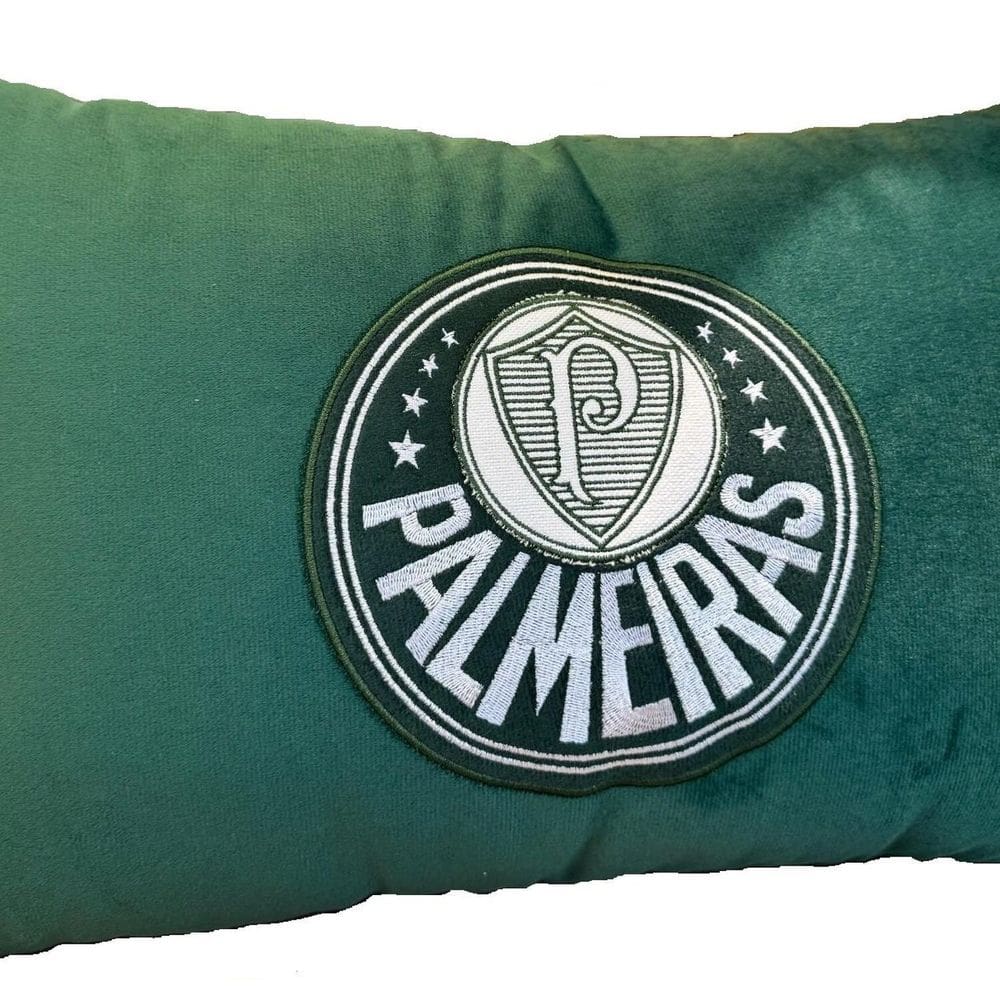 Almofada Bordada Palmeiras 50cm x 30cm com Enchimento Verde