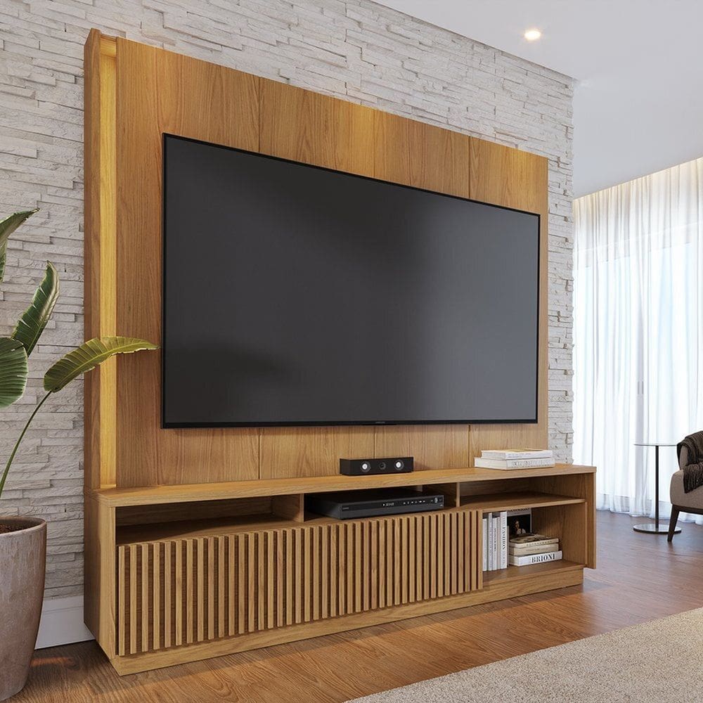 Estante Home Theater para Tv até 75 Polegadas com Led 2 Portas Jordão Freijó