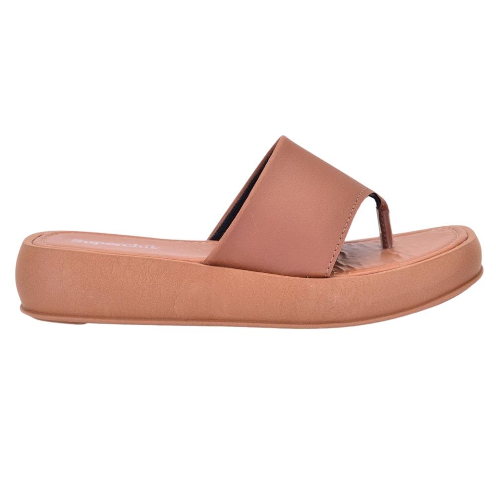 Sandália Tamanco Papete Caramelo Confortável Moda Verão Top