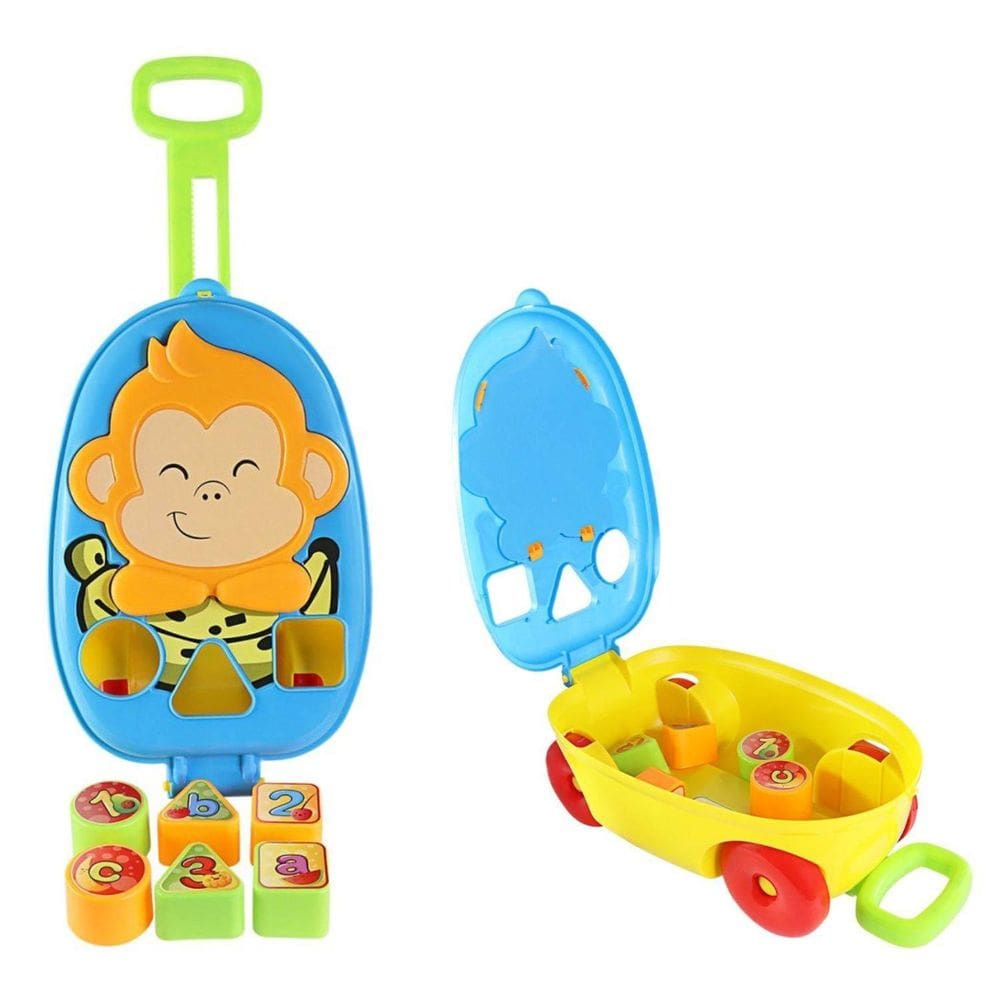 Baú Didático Macaquinho Brinquedo Infantil Cores Vibrantes