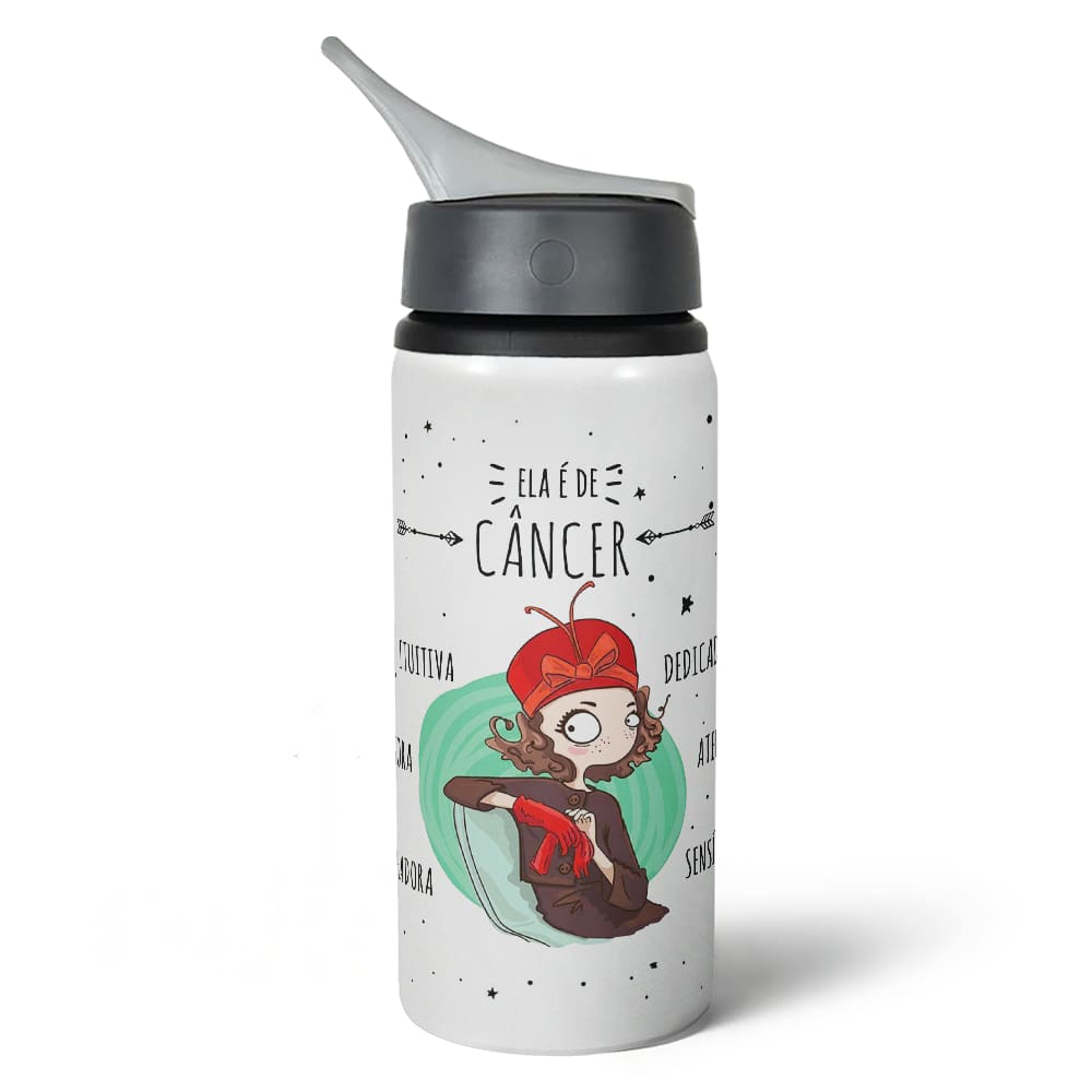 Garrafa Squeeze NK Signos - Ela é de Câncer - 600ml