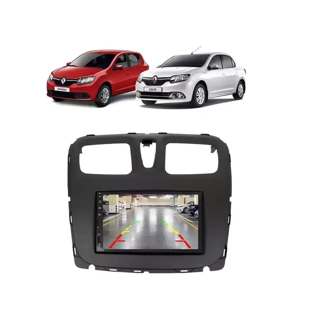 Kit Multimídia Sandero Logan 2015 / 2024 Life 7 Pol CarPlay AndroidAuto USB BT - Roadstar 708BR