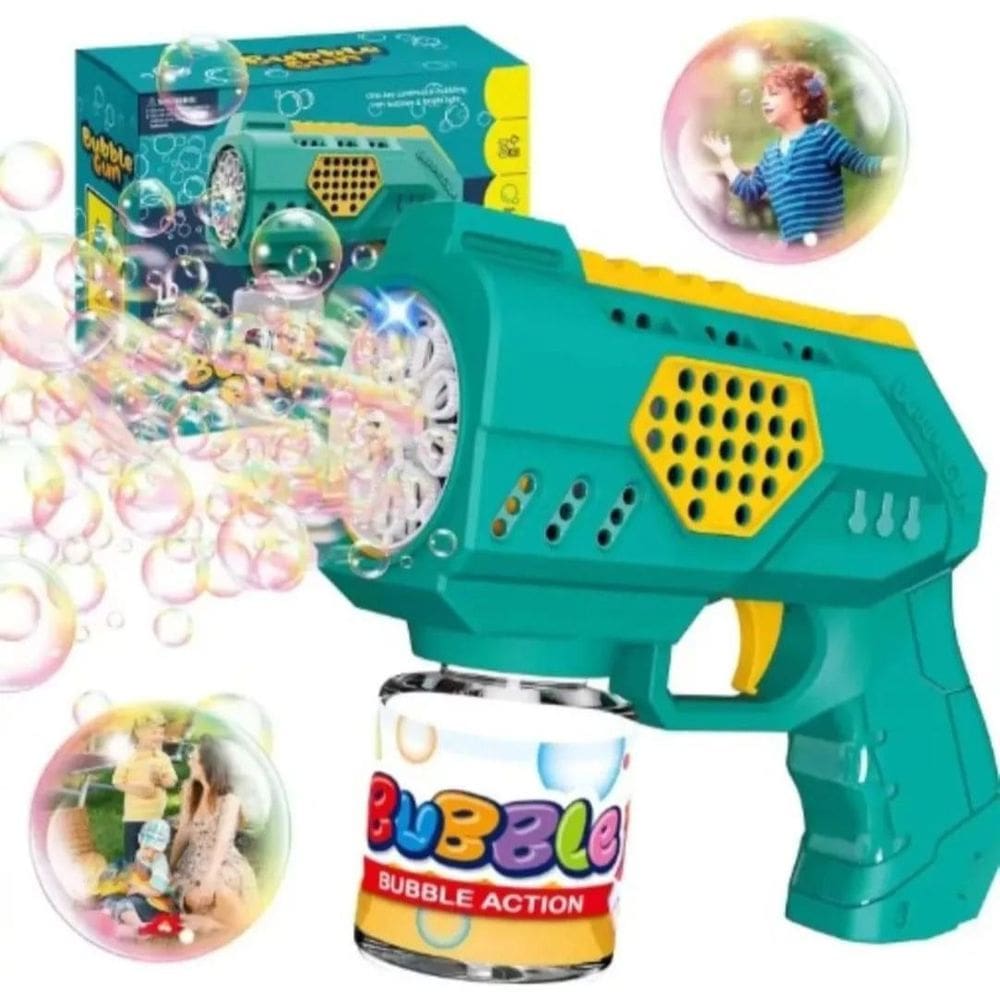 Brinquedo Lança Bolhas De Sabão Automática Com Luz