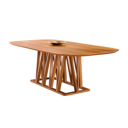 imagem-Mesa de Jantar Moderna Madeira Maciça 2,20x1,10m - Granada - Harmonia Salas - Marrom