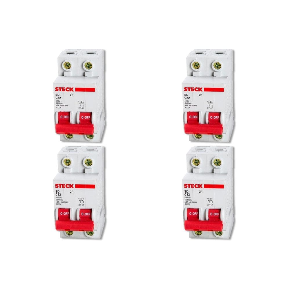 Kit C/4 - Disjuntor Steck Din Bipolar 32A Sd62 C Sdd62C32