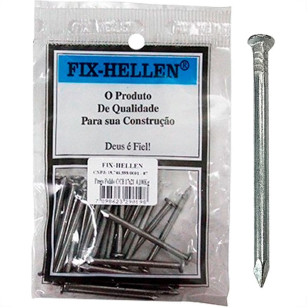 Fix-Hellen Prego F.Hellen Pol.C/Cabeça 16X24 C/ 75G - Kit C/10 Pt