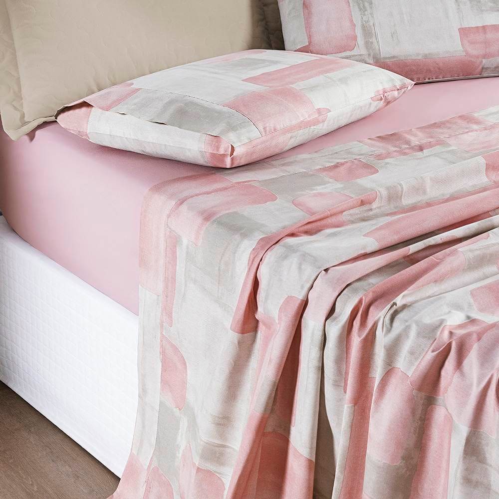 Jogo de Lençol Queen Cotton Select Estampado 200 Fios 4 Peças - Quadri