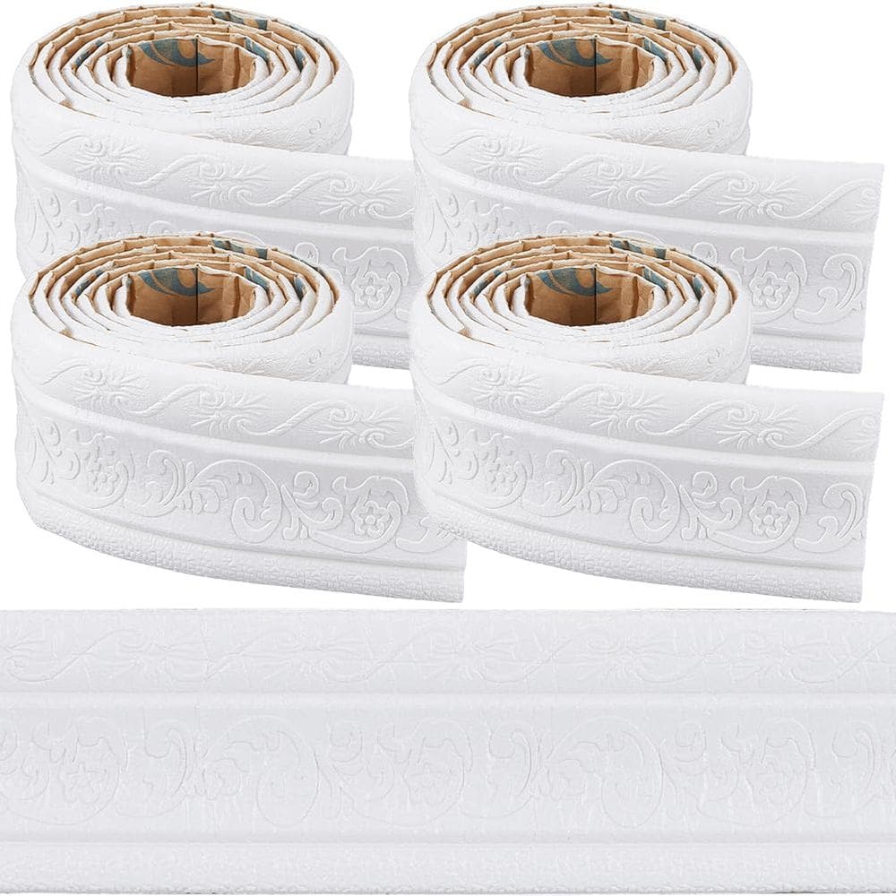 Papel de parede Border CRASPIRE Crown Molding White 29,5 pés x 8,0 cm