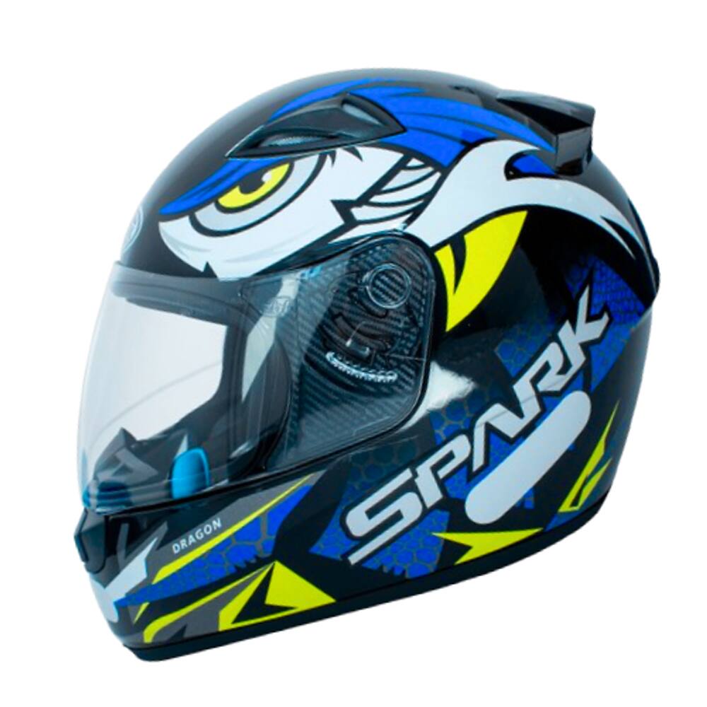 Capacete Moto Fechado Ebf Dragon Azul