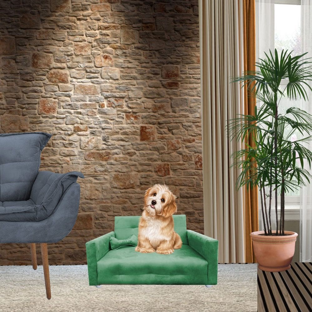 Poltrona Sofazinho Pet Caes e Gatos Porte Medio e Pequeno Bob Verde