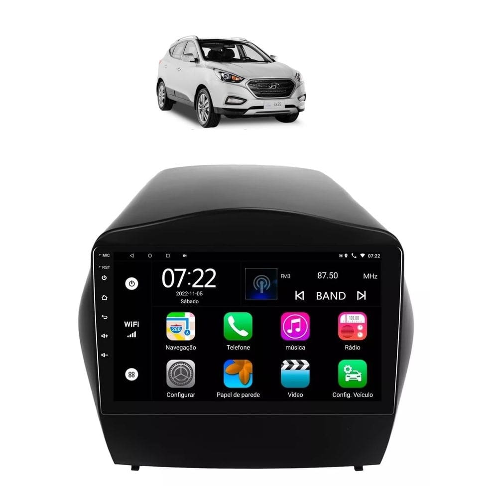 Kit Multimídia IX35 GLS 2010 / 2023 9 Pol Android Carplay Gps 2/32GB - 915BR ROADSTAR