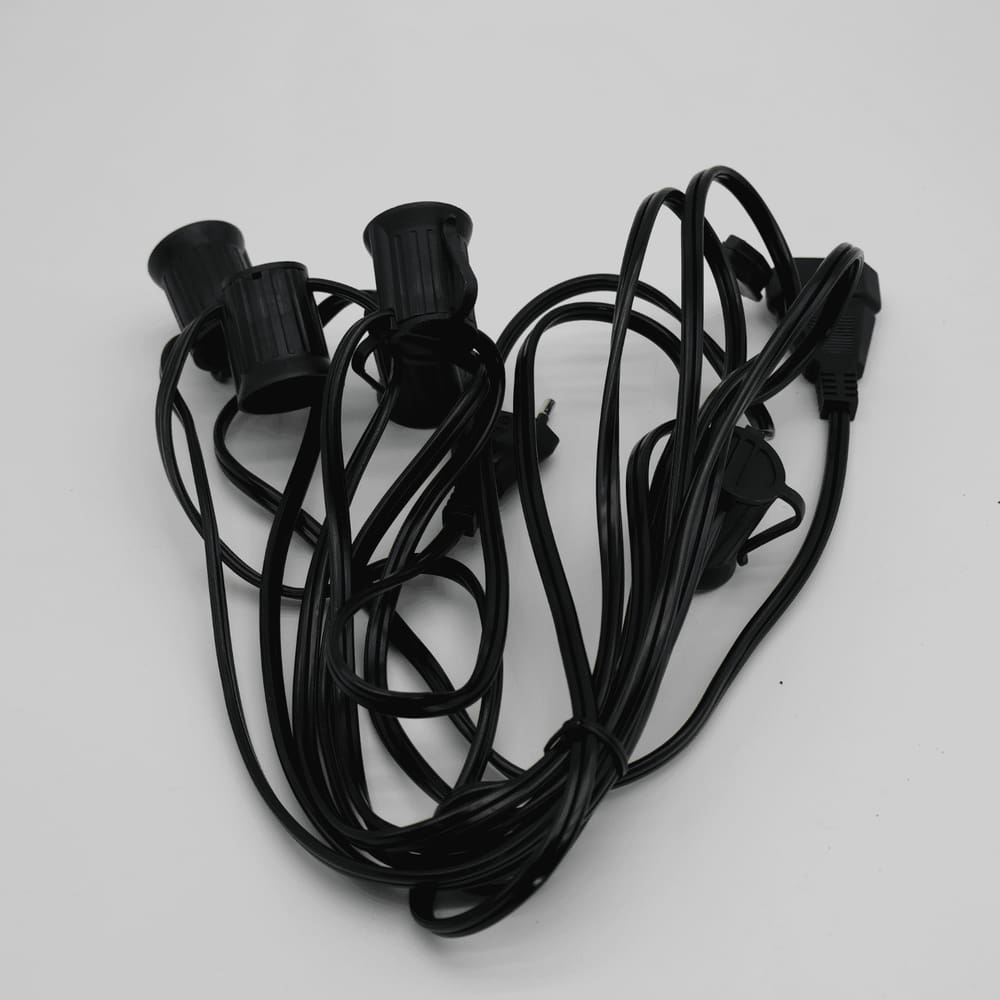 Cordão Varal de Luzes Eco Preto 5E27 5M IP54