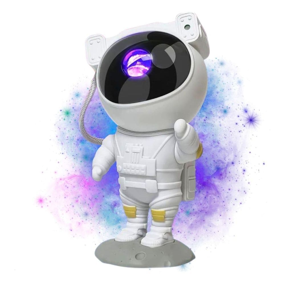 Luminária Astronauta Luz Noturna Projetor Galáxia Som