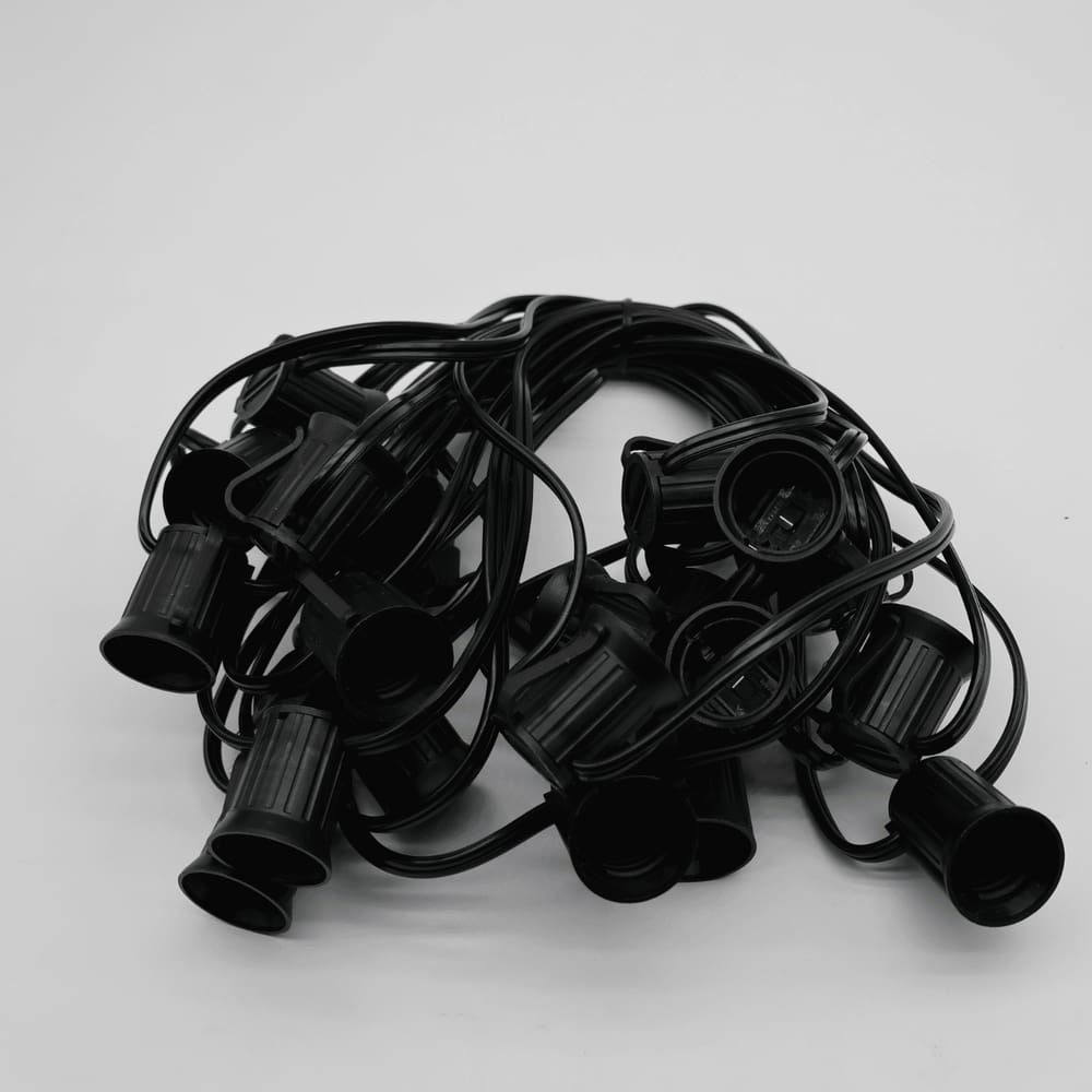 Cordão Varal de Luzes Eco Preto 20E27 10M IP54
