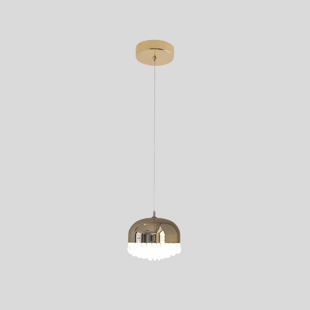 Pendente Dourado 15cm 12W 3000K Bivolt Cabo de 2 metros