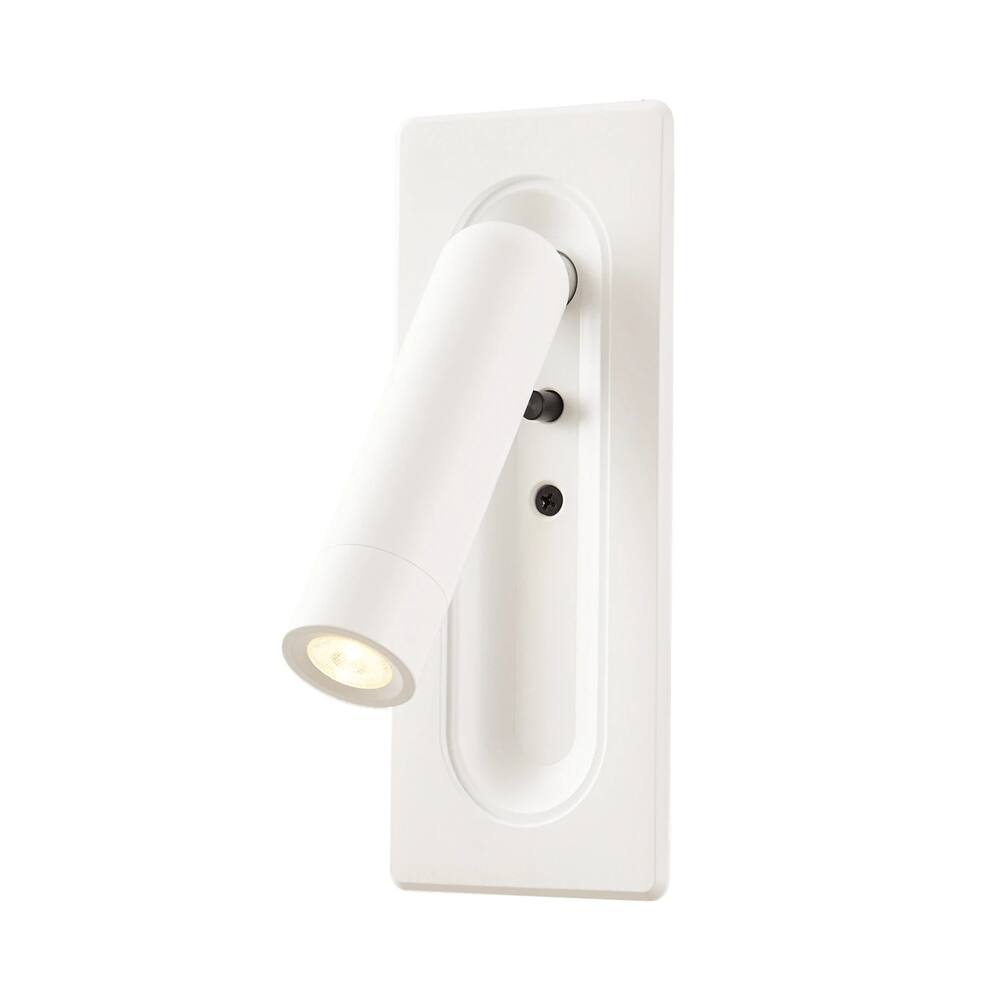Arandela Cabeceira Leitura de Embutir Branco 17cm Led 3000K 3W