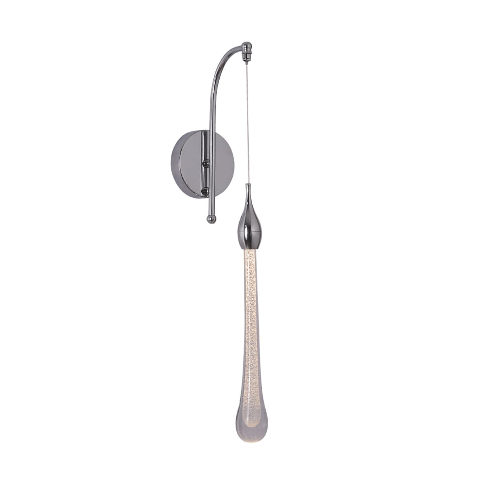 Arandela Gota Cristal Cromado Led 3W 3000K 35cm
