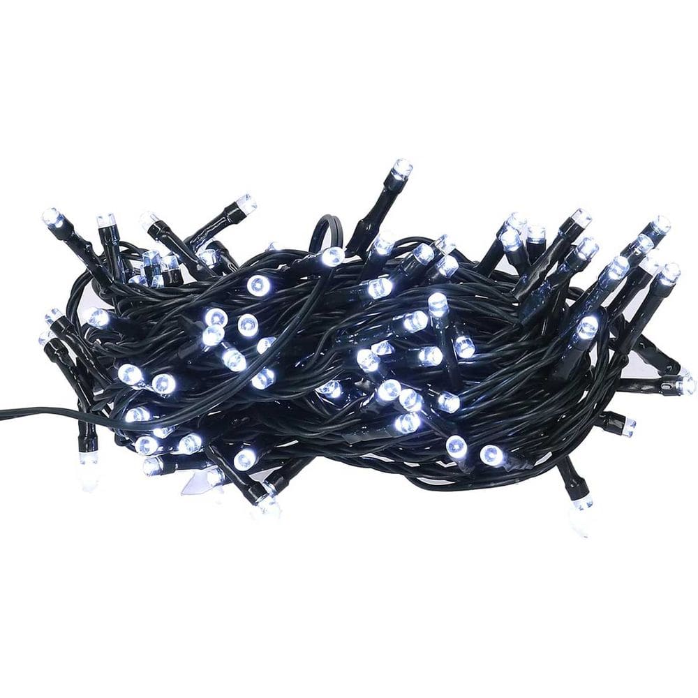 Cordão Natal Pisca Pisca Fixo 100 Leds 10m Branco Frio 127V Uso Interno 14721-PL
