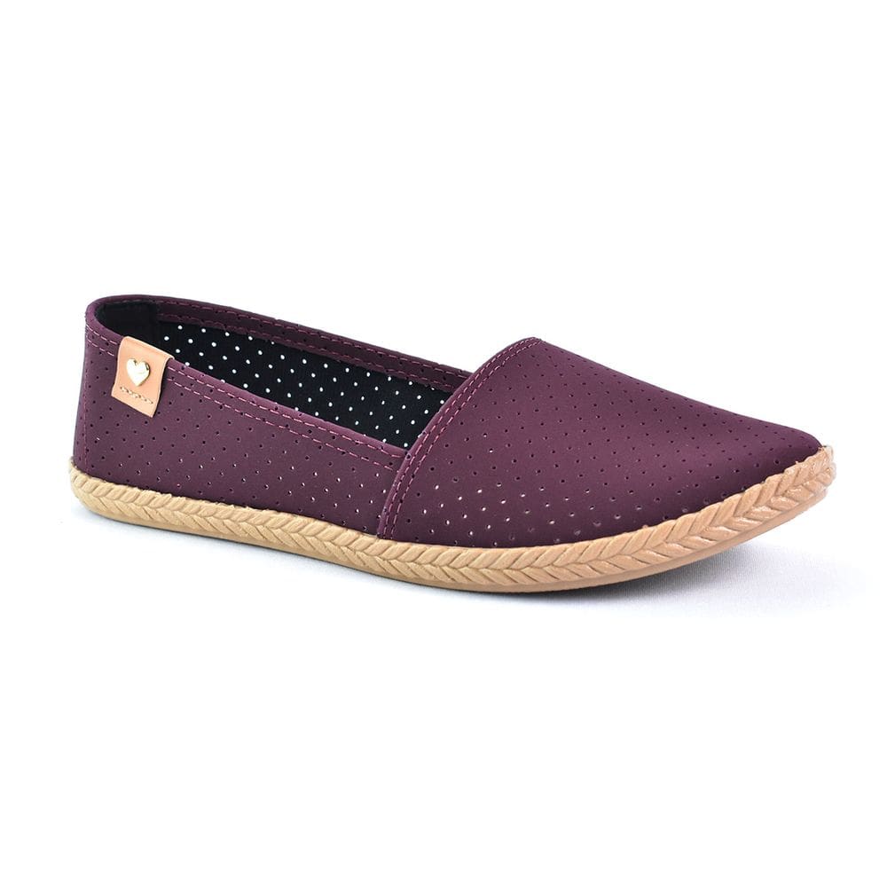 Sapatilha Moleca Casual Microperfuros Feminina Vinho 263897
