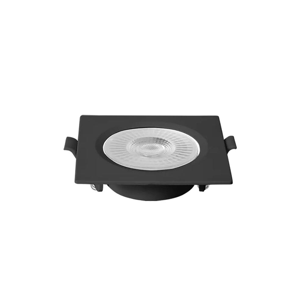 Spot de Embutir Quadrado Plano Preto 9cm Led 5W 3000K Bivolt
