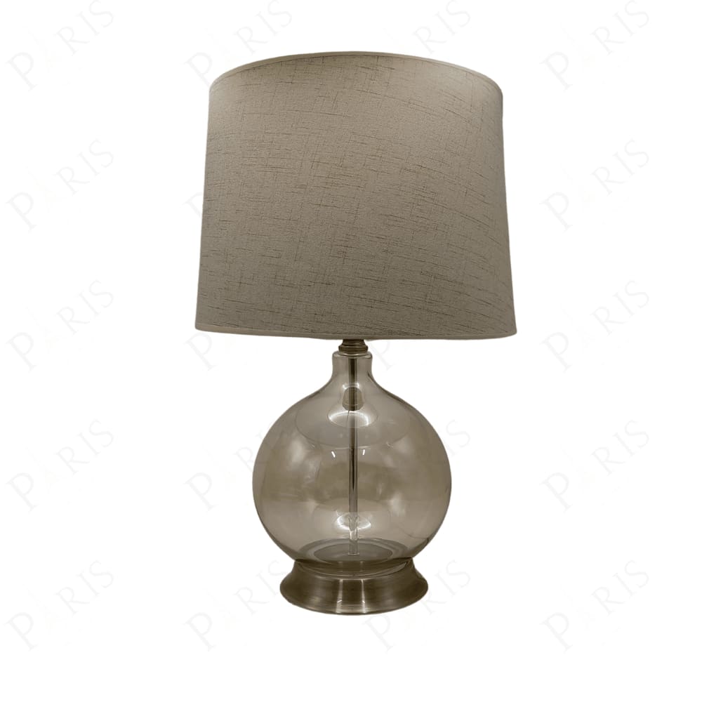 Luminária de Mesa Abajur em Vidro Dourado com Cúpula Branca 53cm 1E27 15086-PL