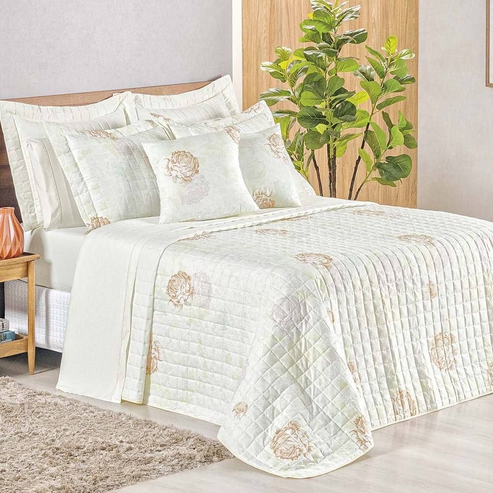 Cobre Leito King Top Line 180 Fios 3 Peças - Garden - 100% Poliéster