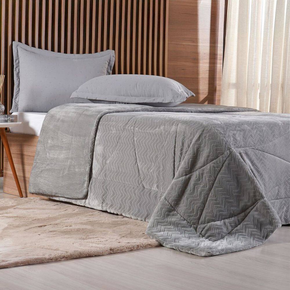 Edredom Queen Plush Sense Dupla Face 100% Poliéster 230x250cm