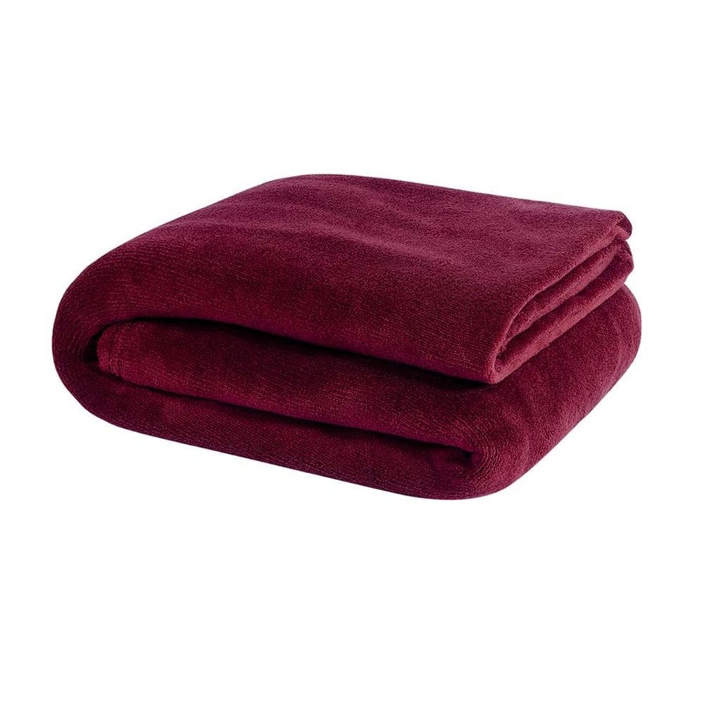 Manta Casal Padrão Soft Fleece Lisa 1 Peça - Vinho - Flanel 100% poliester