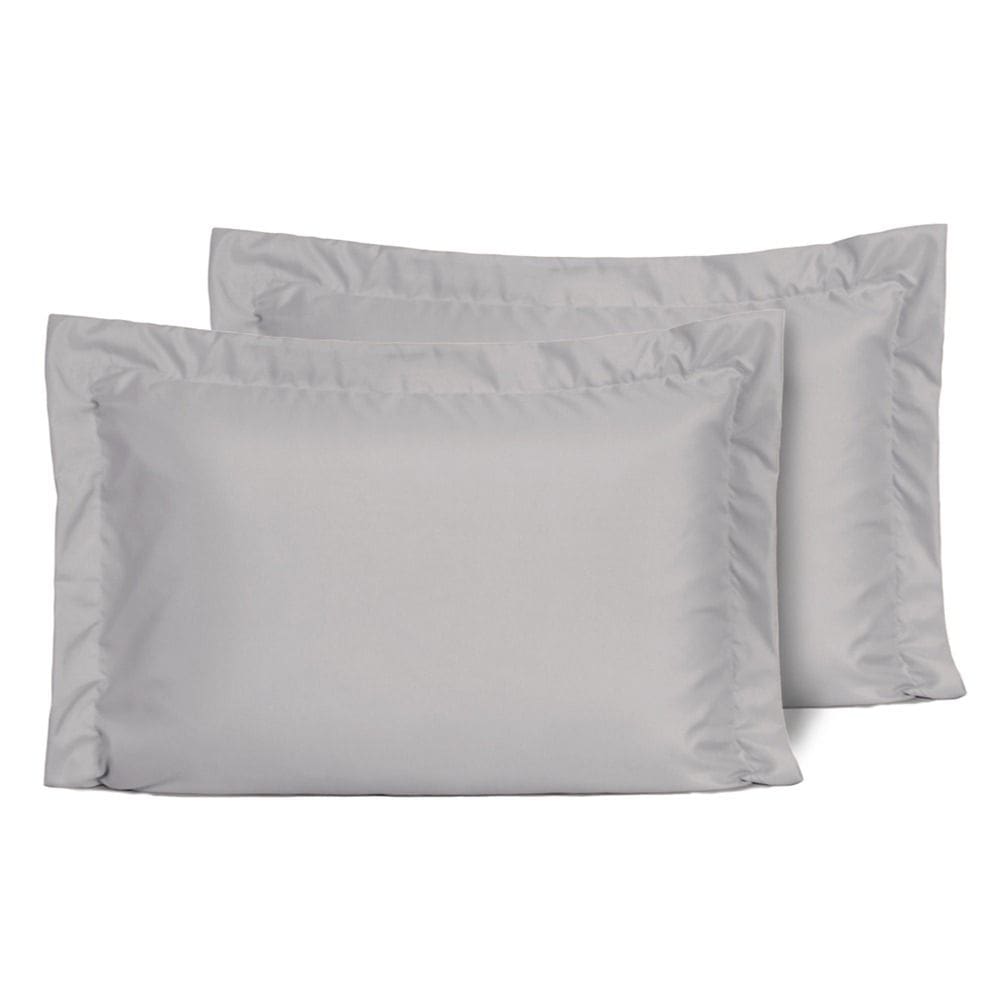 Kit Fronhas Slim com 3 Abas 200 Fios 50cm x 70cm 2 Peças - Cinza - Micropercal 100% Poliester