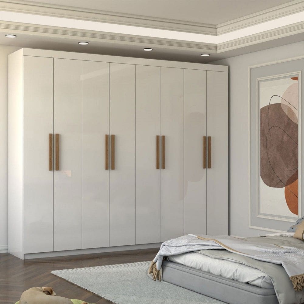 Guarda-Roupa Casal Nirvana 8 Portas 4gavetas Branco - Panorama Móveis