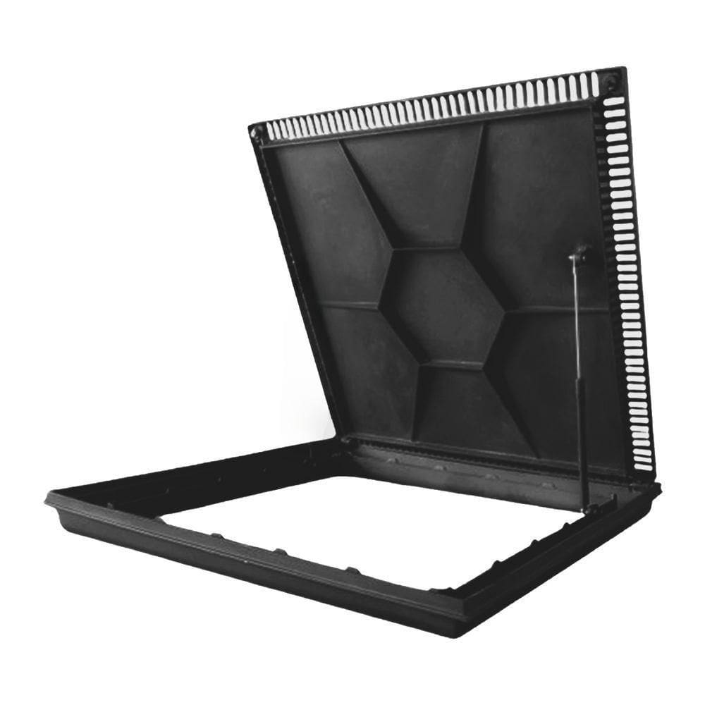 Tampa De Piscina Para Casa De Maquina Com Grelha Invisível 80x80cm Preto